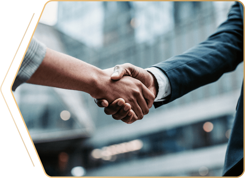Business agreement handshake outdoors
