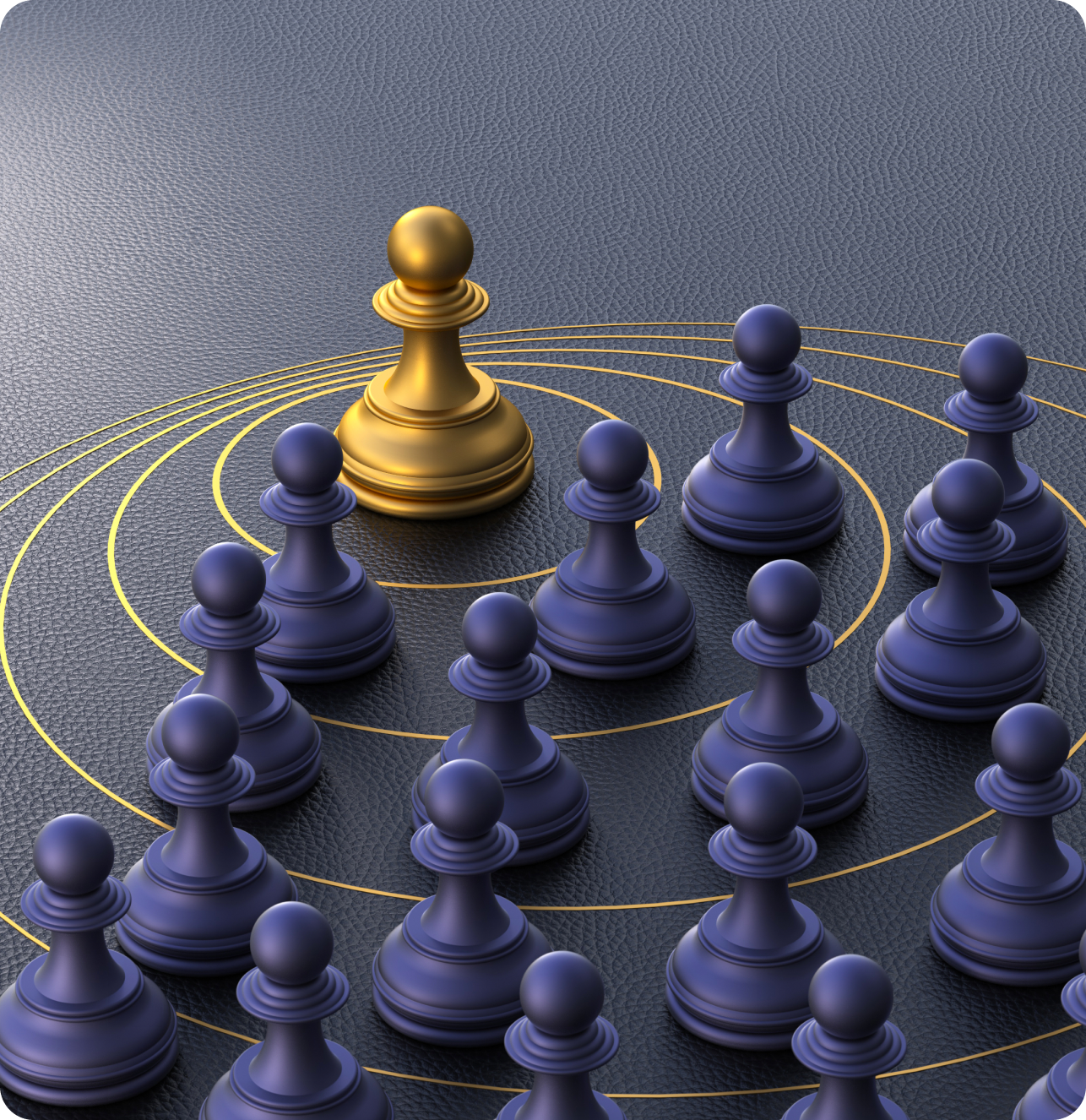 Leadership concept with chess pieces