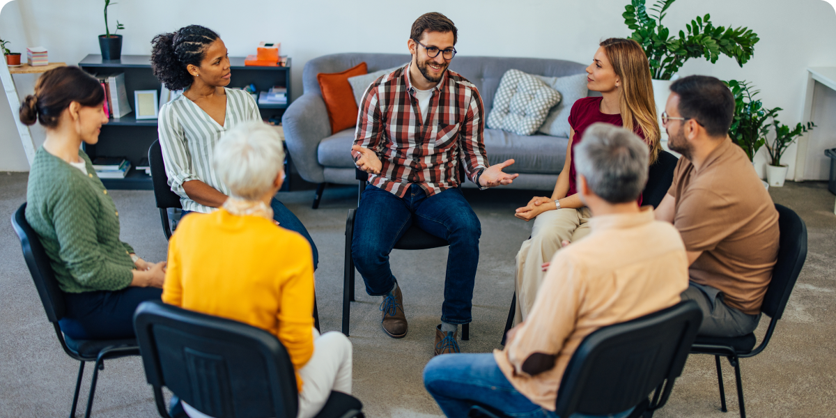 Group discussion in a circle